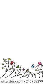 Hand drawn water color floral and flowers background isolated in white for your smartphone mobile phone iphone lock screen wallpaper