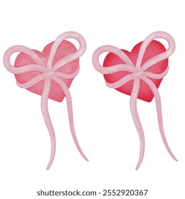 Hand drawn water color Valentine element on texture paper