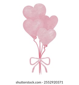 Hand drawn water color Valentine element on texture paper