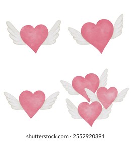Hand drawn water color Valentine element on texture paper