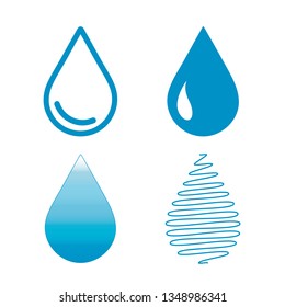 Hand drawn water drop icon placed on white background. Vector illustration. Ecology concept.