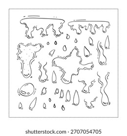 handgezeichneter Wassertropfen, Wassertropfen-Symbol, Doodle-Regentropfen