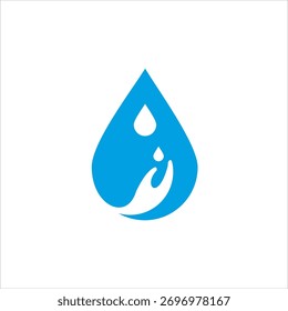 Diseño de logotipo de ilustración de gota de agua dibujado a mano.