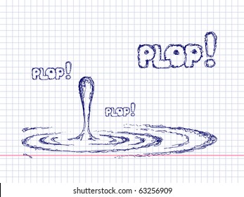 Hand drawn water drop. Vector illustration.