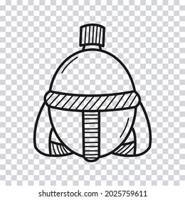 Hand drawn Water Flask isolated on transparent background. Vector illustration.
