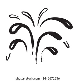 Hand drawn water fountain explosion illustration doodle style