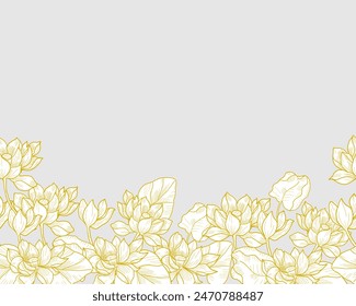 Hand Drawn Water Lily Flower Background