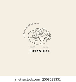 Hand drawn water lily flower illustration
