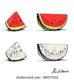 Hand drawn water melon. Hand drawn water melon.