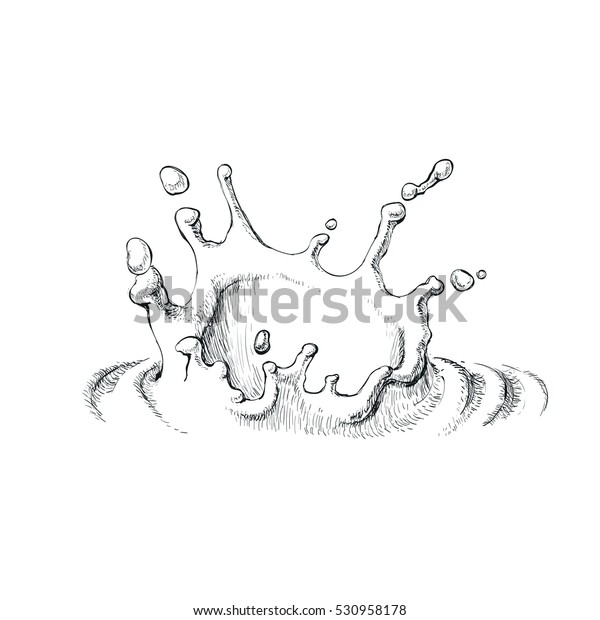 Hand Drawn Water Splash Vector Illustration Stock Vector (Royalty Free ...