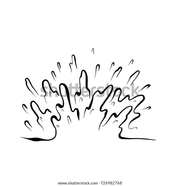 Hand Drawn Water Splash Vector Illustration Stock Vector Royalty Free