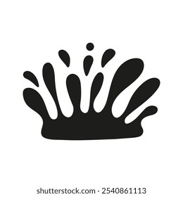 Hand drawn water splashes silhouette. Doodle graphic illustration