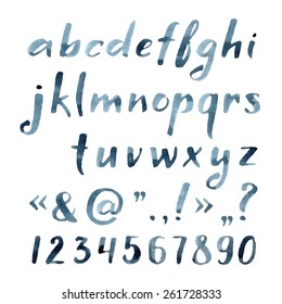 Hand drawn watercolor artistic font