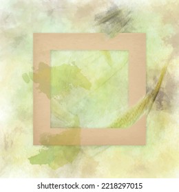 Hand drawn watercolor background with frame