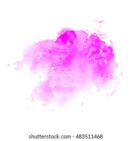 Hand drawn watercolor background in pink color.