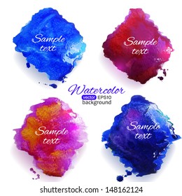 Hand drawn watercolor background. Vector illustration. 