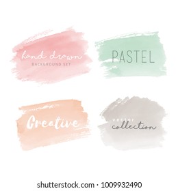 Hand drawn watercolor backgrounds in pastel colors