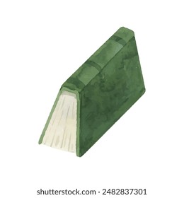 Hand drawn watercolor book illustration on white background.