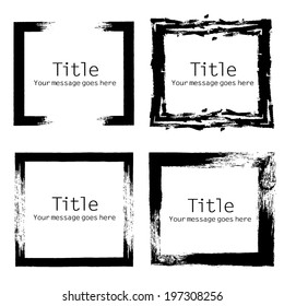 hand drawn watercolor brush stroke rectangle frame vector illustration
