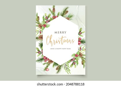 hand drawn watercolor christmas background set
