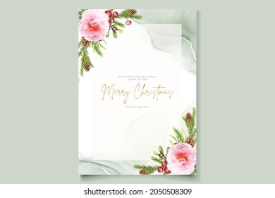 hand drawn watercolor christmas background set