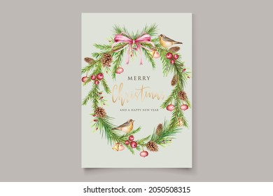 hand drawn watercolor christmas background set
