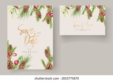 hand drawn watercolor christmas background set