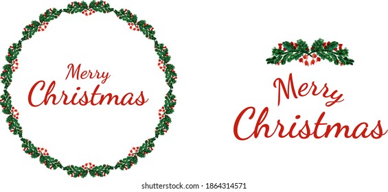 Hand drawn watercolor Christmas frames.