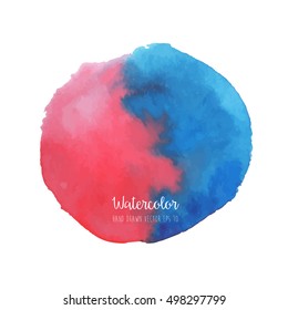 Hand drawn watercolor circle shape vector illustration.