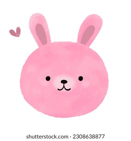 Hand drawn watercolor cute rabbit element illustration.