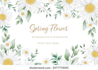  Hand drawn watercolor daisy flower background design