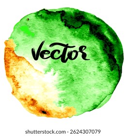 Hand Drawn Watercolor Drops Round Vector Illustration