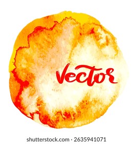 Hand Drawn Watercolor Drops Round Vector Illustration