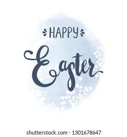 Hand drawn watercolor easter card template, classic design, isolated