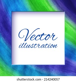 Hand drawn watercolor flat simple frame, stripped banner, border. Vector illustration