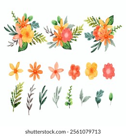 hand drawn watercolor of floral arrangement 