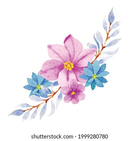 Hand drawn Watercolor Floral Art 