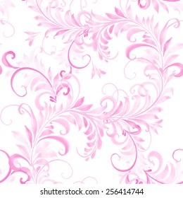 hand drawn watercolor floral seamless pattern. vector illustration