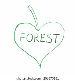 Hand drawn watercolor forest emblem