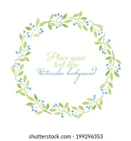 Hand drawn watercolor frame. Vector illustration