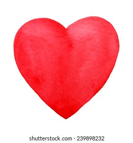 Hand drawn watercolor heart.Vector illustration