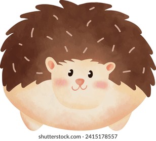 Hand Drawn Watercolor Hedgehog Sticker