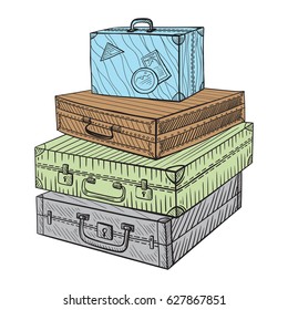 old suitcase drawing