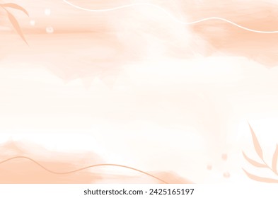 Handgezeichnetes Aquarell mit Blatthintergrund