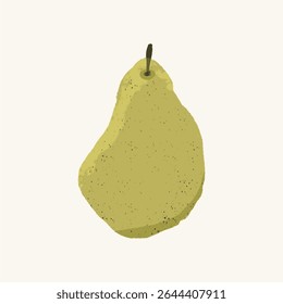 Hand drawn watercolor painting on white background. Vector illustration of pear. Clipart.