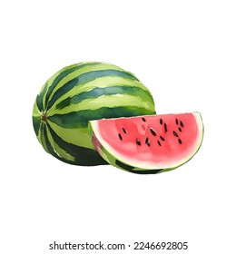 hand drawn with watercolor painting style illustration