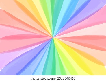 Hand drawn watercolor pastel colorful radiating background