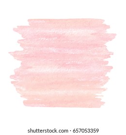 Hand drawn watercolor pink texture isolated on the white background. Vector.