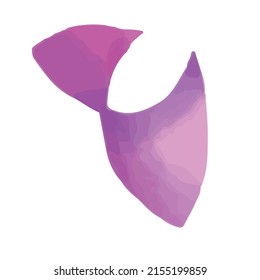 hand drawn watercolor purple bow for holiday design.  cards, flyers, posters. Bright and colorful for joy.