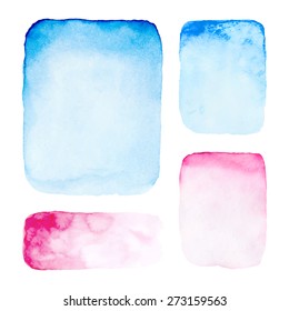 Hand Drawn Watercolor Rectangle Shapes.